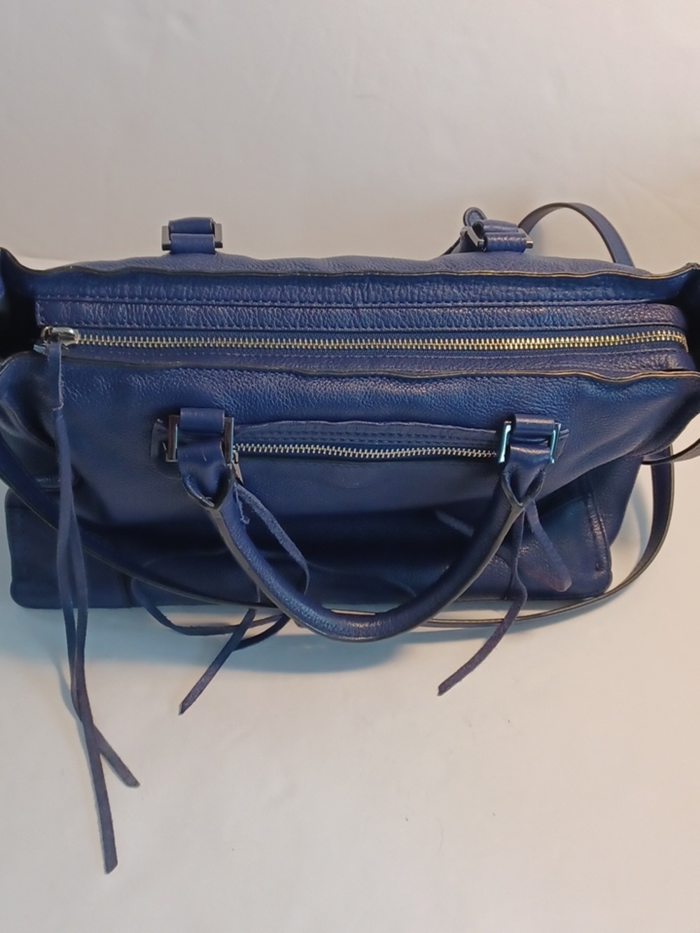 Rebecca Minkoff Navy Leather Satchel - Women’s Handbag. - Picture 3 of 10